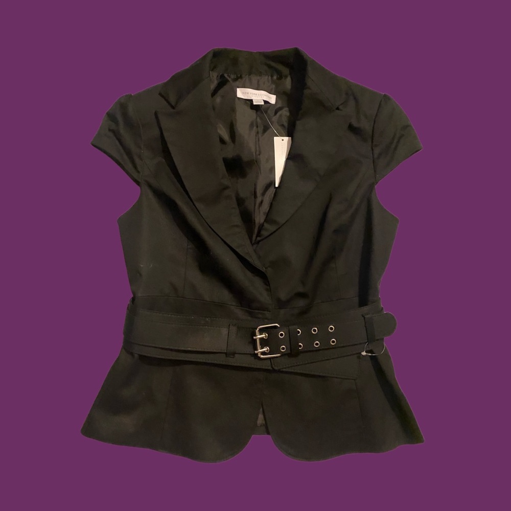 Preppy y2k 2000s black business blazer top